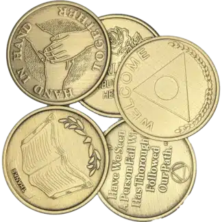 Affirmation coins offer 5 for £12.50