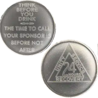 Think before you drink 24 hrs Affirmation Chip