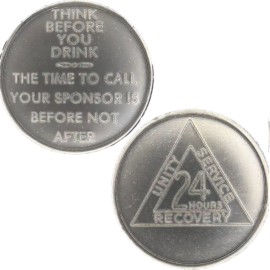 Think before you drink 24 hrs Affirmation Chip