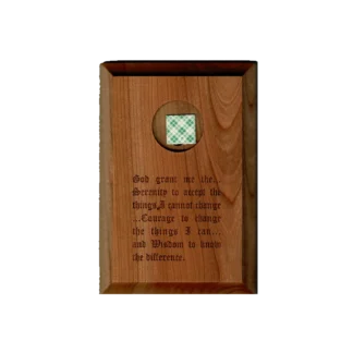 AA Wooden Single Medallion Display with Serenity Prayer