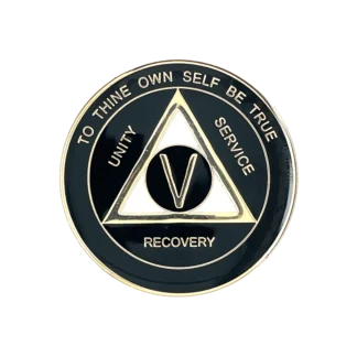 On Request - AA Black & Pearl Year / Birthday Medallion