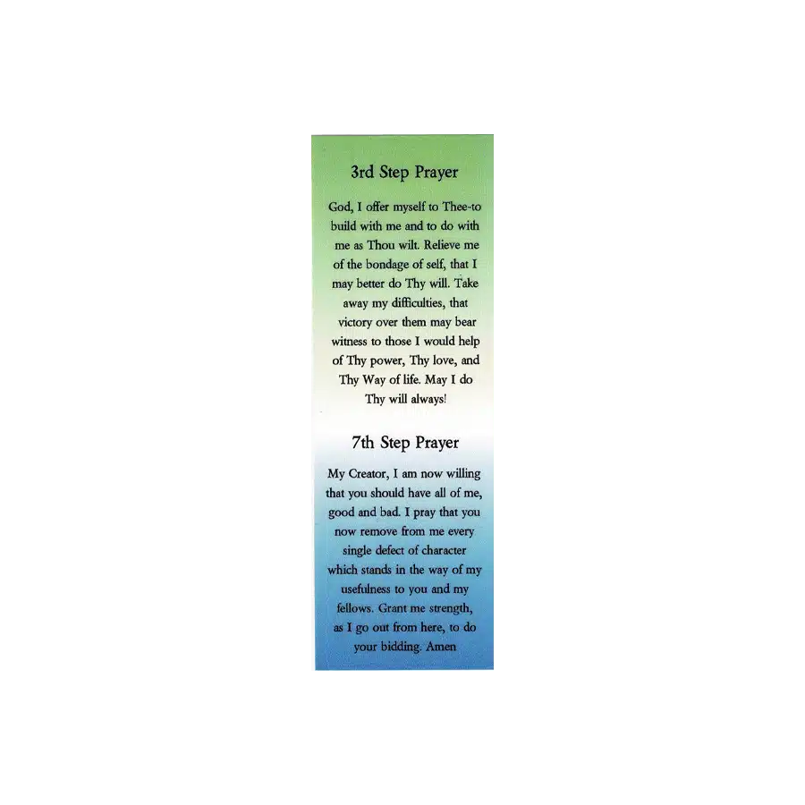 3rd and 7th Step Prayer Laminated Bookmark