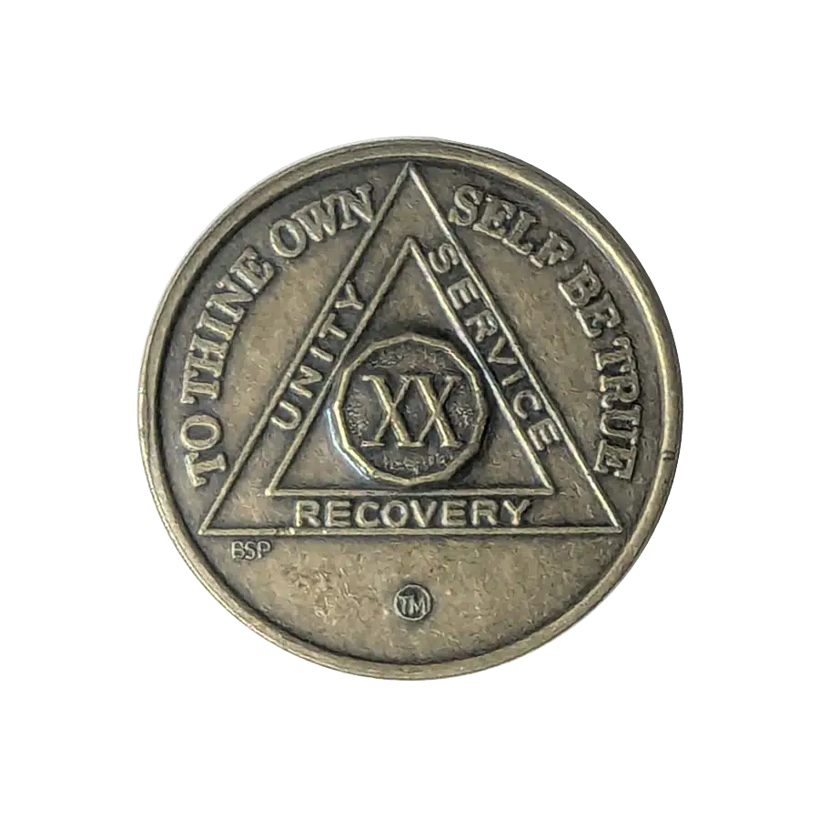 AA Bronze 20 Year Sobriety Medallion
