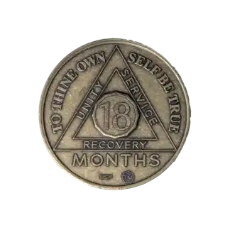AA Bronze 18 Months sobriety medallion