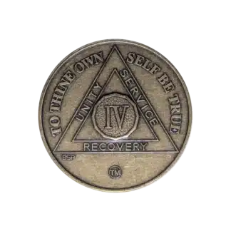 AA Bronze 4 Year Sobriety Medallion