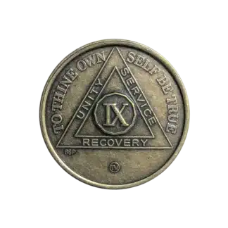AA Bronze 9 Year Sobriety Medallion