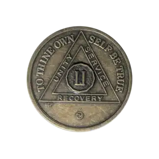 AA Recovery token with unity symbol celebrating 51 year
