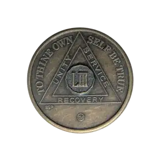 AA Recovery token with unity symbol celebrating 53 year