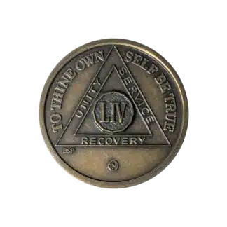 AA Recovery token with unity symbol celebrating 54 year