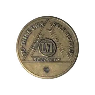 AA Recovery token with unity symbol celebrating 56 year