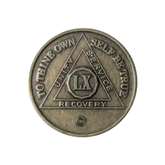 AA Recovery token with unity symbol celebrating 60 year