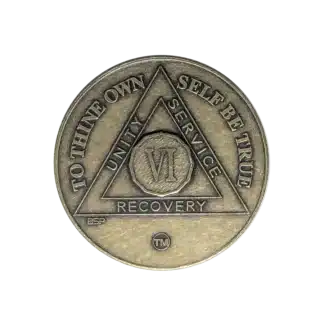 AA Bronze 6 Year Sobriety Medallion