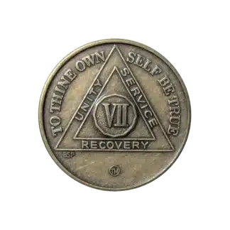 AA Bronze 7 Year Sobriety Medallion