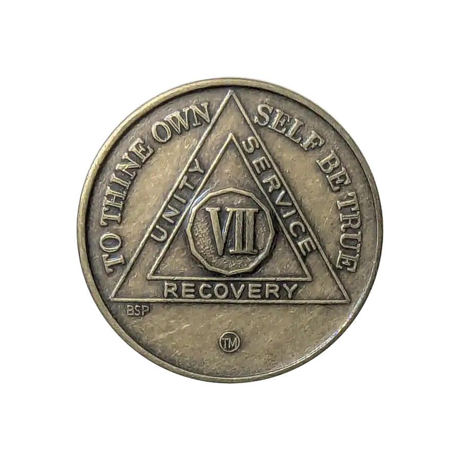 AA Bronze 7 Year Sobriety Medallion