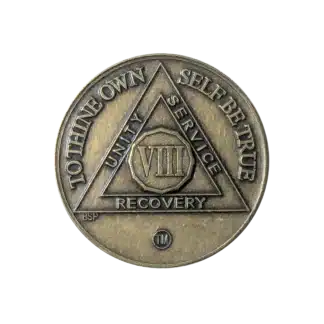 AA Bronze 8 Year Sobriety Medallion