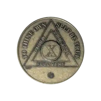 AA Bronze 10 Year Sobriety Medallion