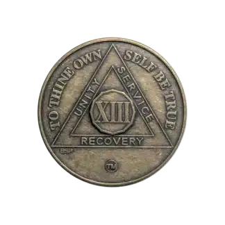 AA Bronze 13 Year Sobriety Medallion