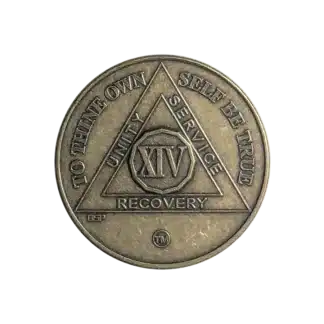 AA Bronze 14 Year Sobriety Medallion