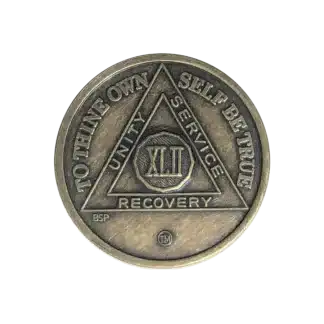 AA Bronze 42 Year Sobriety Medallion