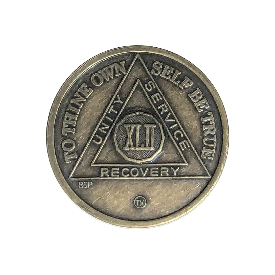 AA Bronze 42 Year Sobriety Medallion