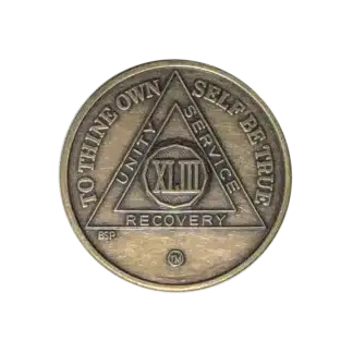 AA Bronze 43 Year Sobriety Medallion