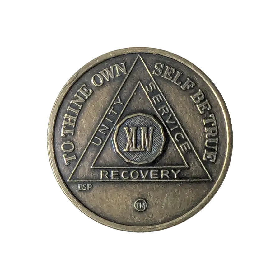 AA Bronze 44 Year Sobriety Medallion
