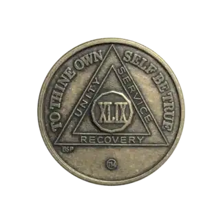 AA Bronze 49 Year Sobriety Medallion
