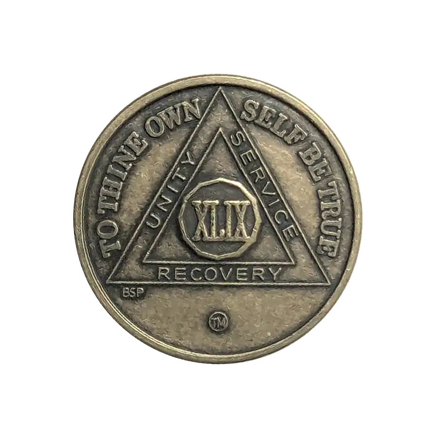 AA Bronze 49 Year Sobriety Medallion