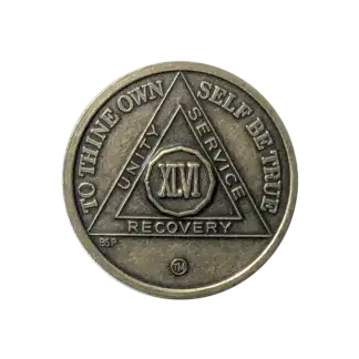 AA Bronze 46 Year Sobriety Medallion