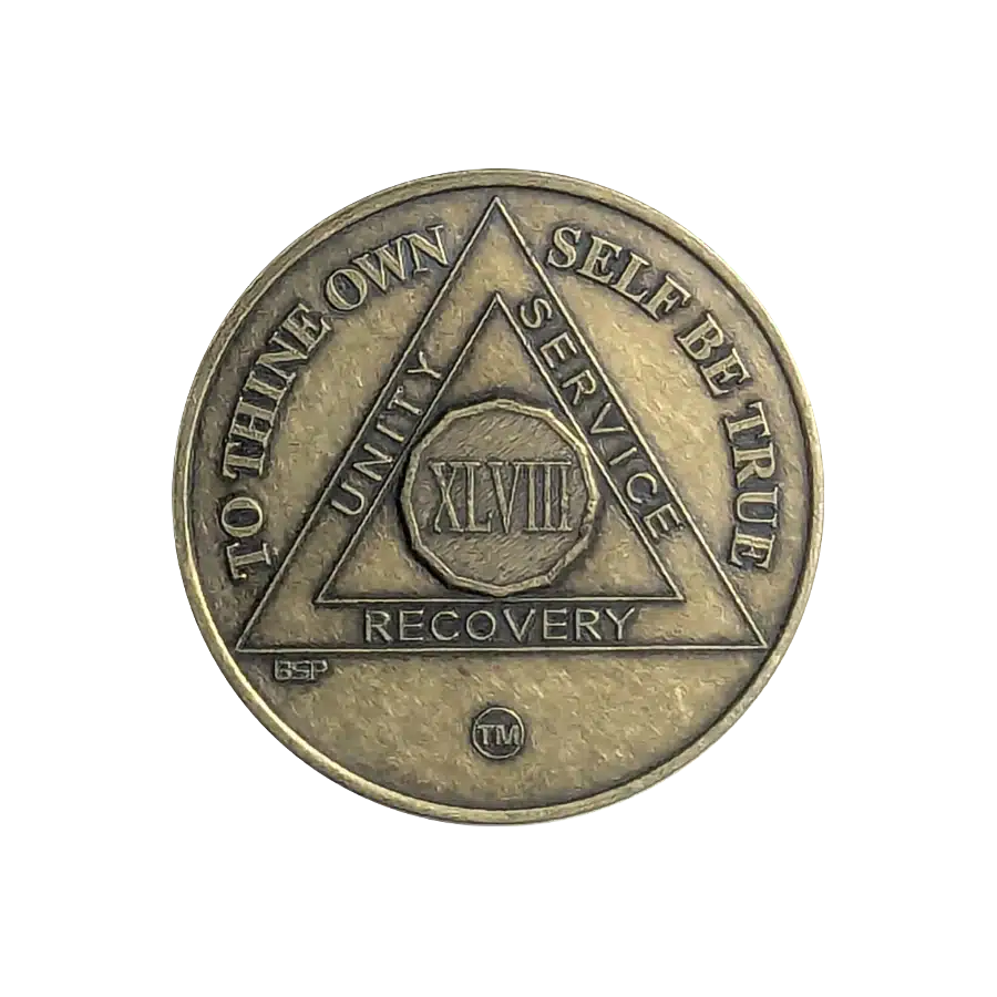 AA Bronze 48 Year Sobriety Medallion