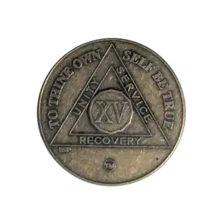 AA Bronze 15 Year Sobriety Medallion