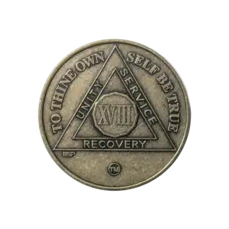 AA Bronze 18 Year Sobriety Medallion