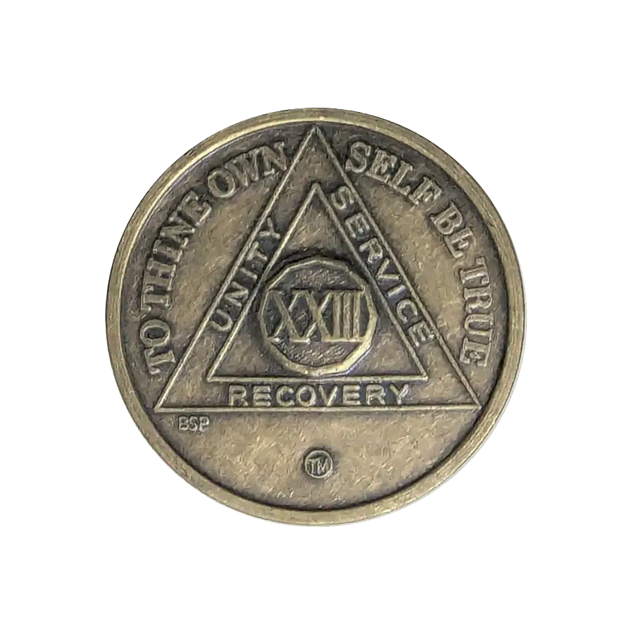 AA Bronze 23 Year Sobriety Medallion