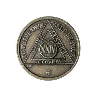 AA Bronze 24 Year Sobriety Medallion