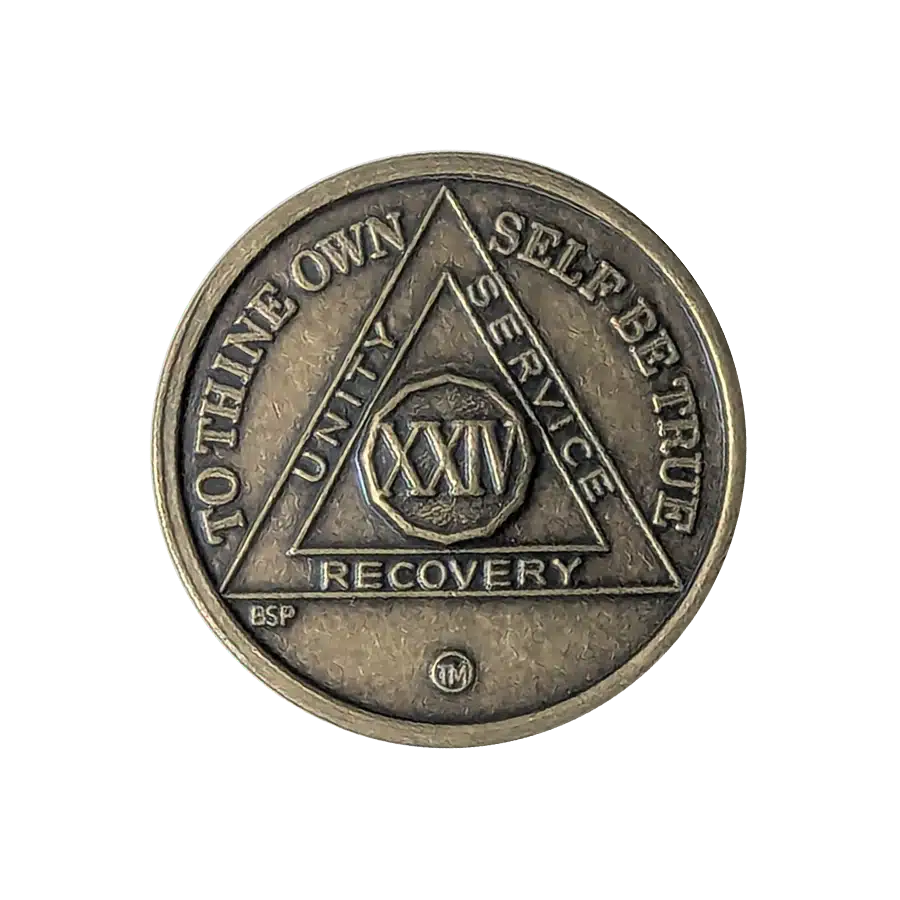 AA Bronze 24 Year Sobriety Medallion