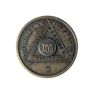 AA Bronze 27 Year Sobriety Medallion