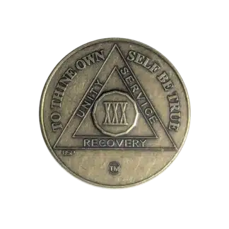 AA Bronze 30 Year Sobriety Medallion