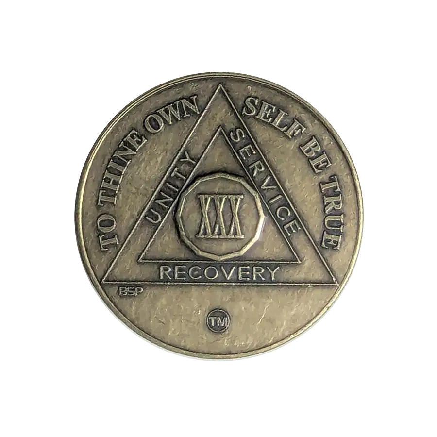 AA Bronze 30 Year Sobriety Medallion