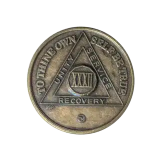 AA Bronze 32 Year Sobriety Medallion