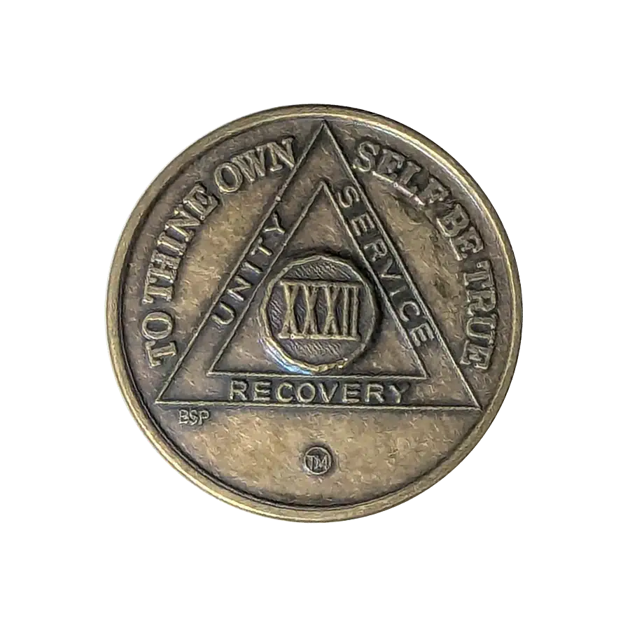 AA Bronze 32 Year Sobriety Medallion