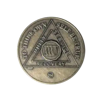 AA Bronze 34 Year Sobriety Medallion