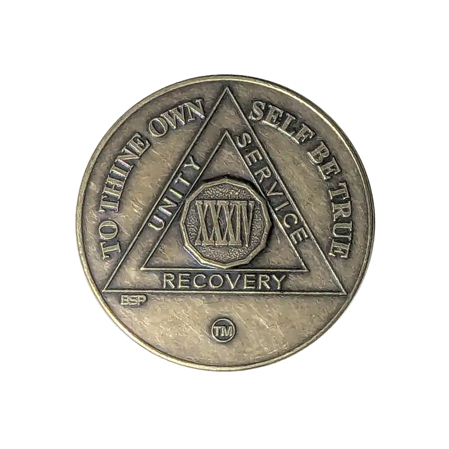 AA Bronze 34 Year Sobriety Medallion
