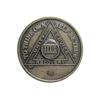 AA Bronze 39 Year Sobriety Medallion