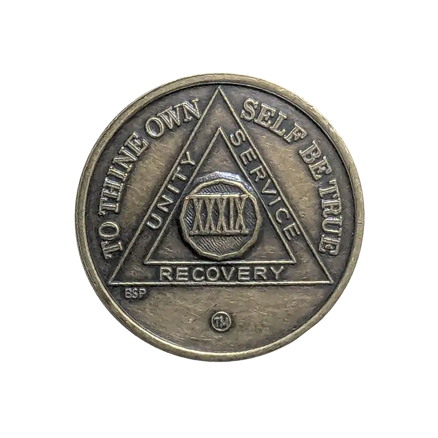 AA Bronze 39 Year Sobriety Medallion