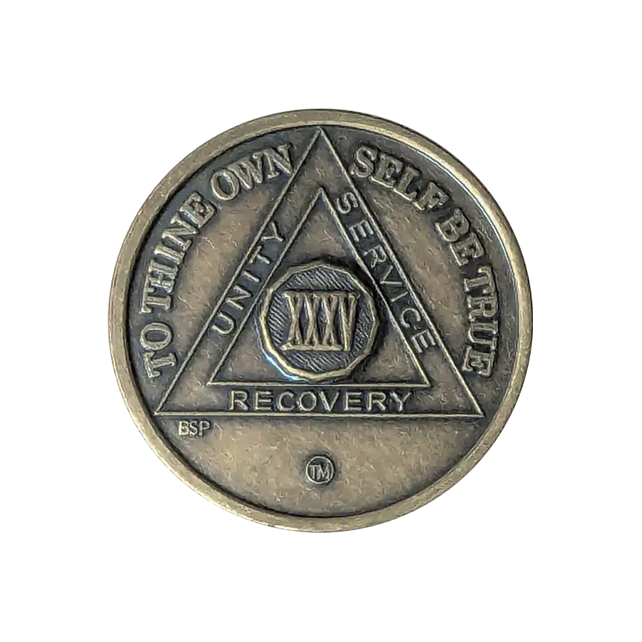 AA Bronze 35 Year Sobriety Medallion
