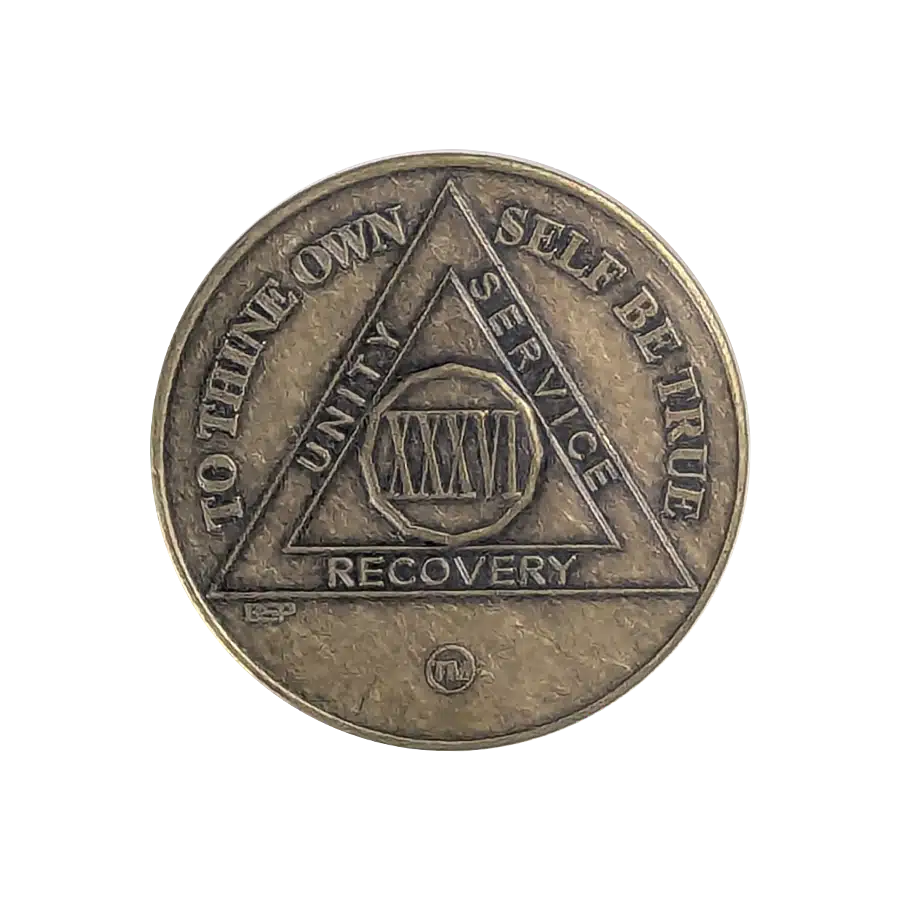 AA Bronze 36 Year Sobriety Medallion