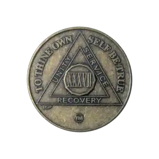 AA Bronze 37 Year Sobriety Medallion