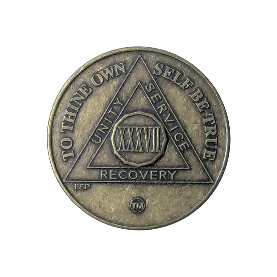 AA Bronze 37 Year Sobriety Medallion