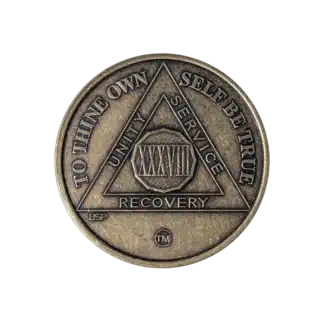AA Bronze 38 Year Sobriety Medallion