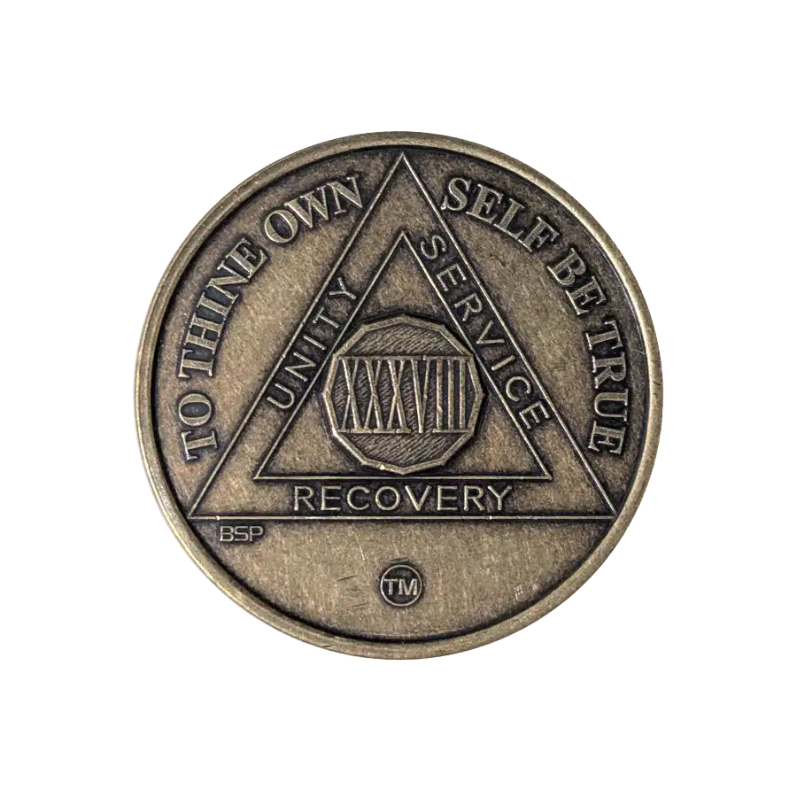 AA Bronze 38 Year Sobriety Medallion